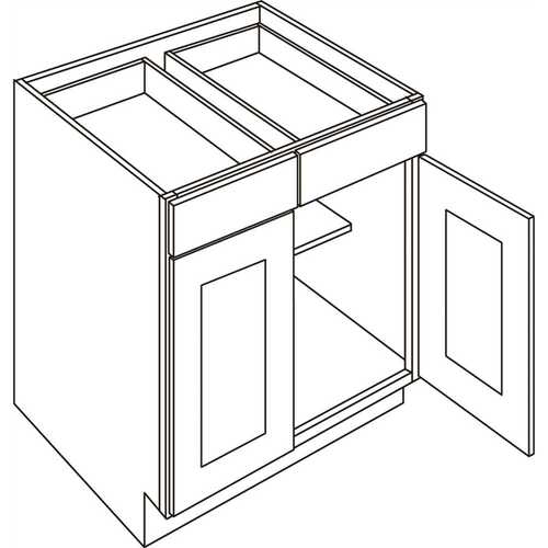 CNC CABINETRY C4-B30 Cabinetry 30" W 2 Drawer 2 Door Base Cabinet, Country Oak