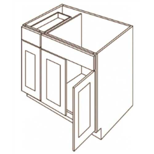 Cabinetry Country Oak - Sink Base Cabinet, Left Drawers - 42w X 34.5h