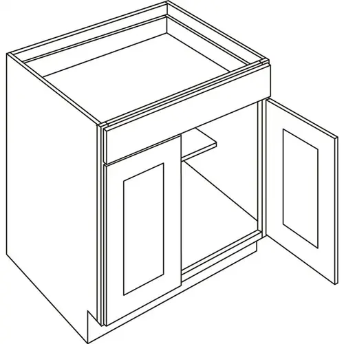 Cabinetry 27" W 1 Drawer 2 Door Base Cabinet, Country Oak