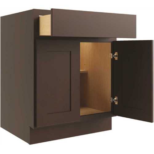 Cabinetry 27" W 1 Drawer 2 Door Base Cabinet, Luxor Espresso