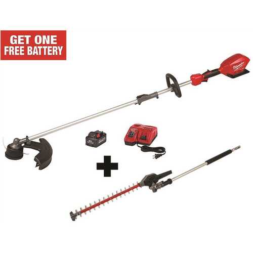 Milwaukee 2825-21ST-49-16-2719 M18 FUEL 18 V Lithium Ion Brushless Cordless String Trimmer 8.0Ah Kit with M18 FUEL Hedge Trimmer Attachment