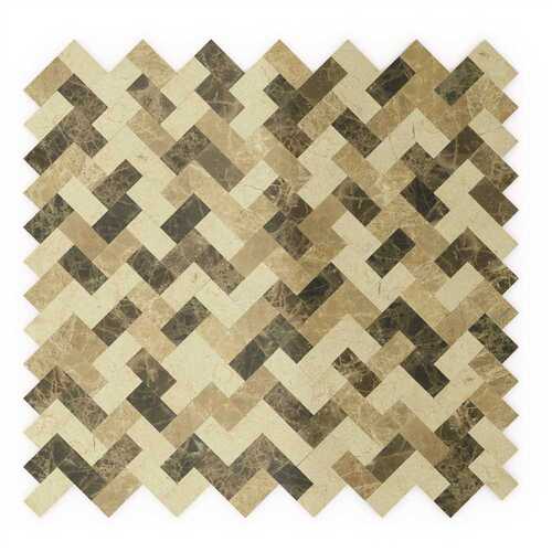 Trail Mix Mixed Browns 12.09 in. x 11.65 in. x 5 mm Stone Self Adhesive Wall Mosaic Tile (11.69 sq. ft. /case)