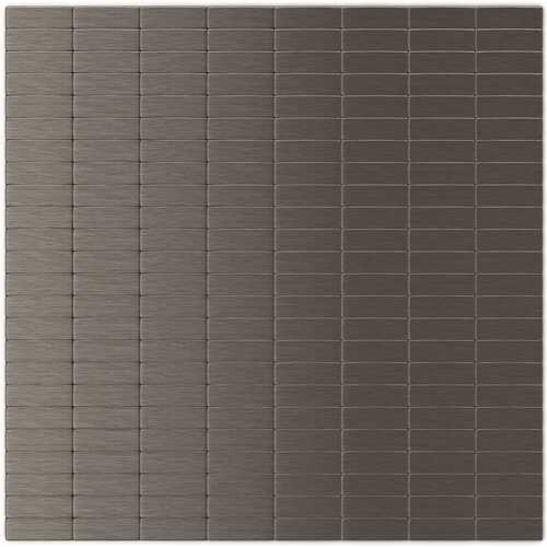 Urbain DG Dark Gray 11.42 in. X 11.57 in. X 5 mm Metal Self-Adhesive Wall Mosaic Tile (22.08 sq.ft. /case)