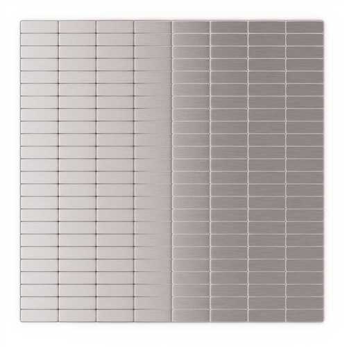 Inoxia SpeedTiles USID711-1/BOITE Urbain S2 Silver Stainless Steel 11.42 in. x 11.57 in. x 5 mm Metal Self-Adhesive Wall Mosaic Tile (22.08 sq.ft./ case)