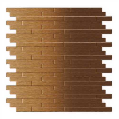 Wally Dark Copper 12.09 in. x 11.97 in. x 5 mm Metal Self-Adhesive Wall Mosaic Tiles (24 sq. ft./Case)
