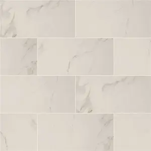 Carrara White 12 in. x 24 in. Matte Porcelain Stone Look Floor and Wall Tile (16 sq. ft./Case) Carrara White 12 in. x 24 in. Matte Porcelain Stone Look Floor and Wall Tile (16 sq. ft./Case)