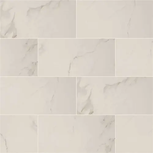 12 in. x 24 in. Carrara Polished Porcelain Floor and Wall Tile (16 sq. ft./case) - pack of 8