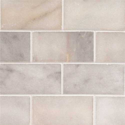 US Lock THDW1-T-GRE-3x6 Greecian White 3 in. x 6 in. Polished Marble Floor and Wall Tile (1 sq. ft./Case)