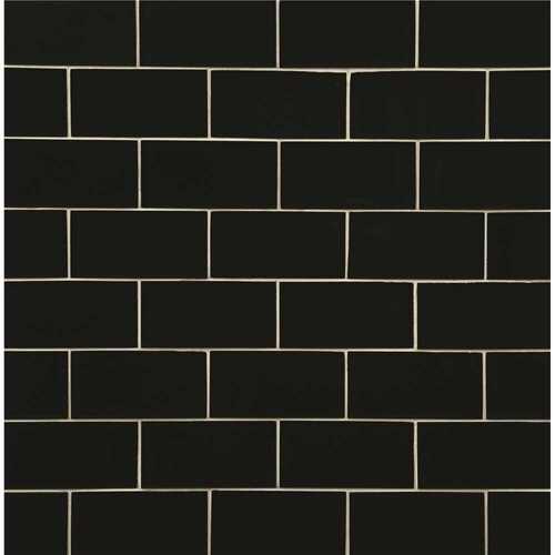 Metallic Gray 3 in. x 6 in. Glossy Glass Subway Wall Tile (1 sq. ft./Case) - pack of 8