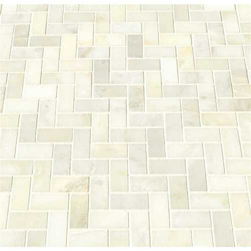 MS International, Inc SMOT-GRE-HBP Greecian White Herringbone Pattern ...