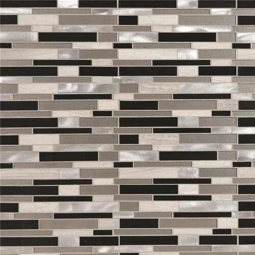 Urban Loft Interlocking 12 in. x 12.63 in. Textured Glass; Stone Metal Look Wall Tile (20 sq. ft./Case) - pack of 20