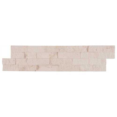 Myra White Splitface Ledger Panel 6 in. x 24 in. Natural Limestone Wall Tile (10 sq. ft./Pallet)