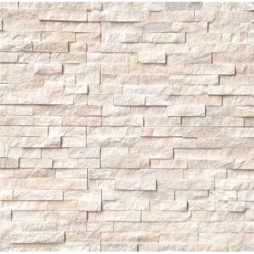 Arctic White Ledger Panel 6 in. x 24 in. Natural Marble Wall Tile (10 sq. ft./pallet)