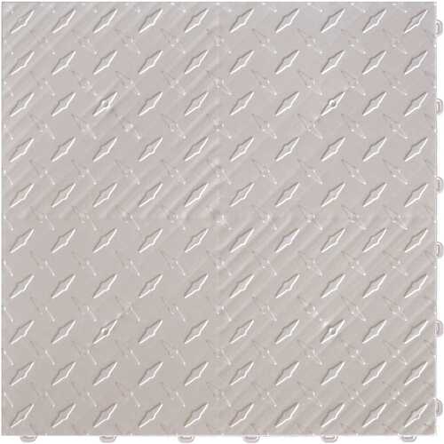 15.75 in. x 15.75 in. Pearl Silver Diamond Trax 25-Tile Modular Flooring Pack (43 sq. ft./case)