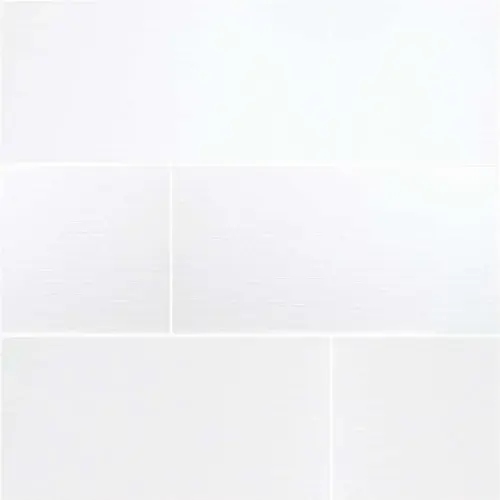 Dymo Stripe White 12 in. x 24 in. Glossy Ceramic Stone Look Wall Tile (16 sq. ft./Case) - pack of 8