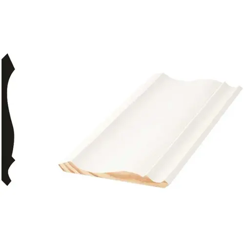 WM 45 9/16 in. x 5-1/4 in. x 96 in. Primed Finger-Jointed Crown Moulding White