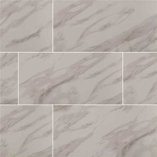 Aspen Gris 12 in. x 24 in. Matte Ceramic Marble Look Floor and Wall Tile (16 sq. ft./Case) White/Gray - pack of 10