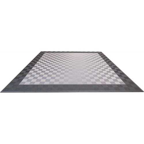 Grey and Silver Double Car Pad Ribtrax Modular Tile Flooring (268 sq. ft./case)
