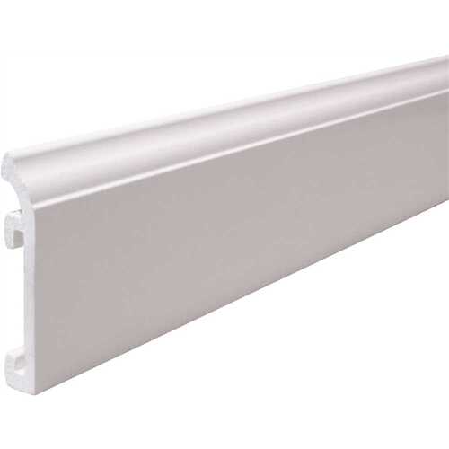 9/16 in. x 3-1/4 in. x 144 in. White PVC Snap On Baseboards Coronado Moulding ( Box 144 in.) Pallet