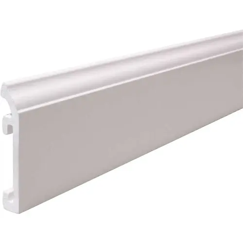 Made Rite SOB144P 9/16 in. x 3-1/4 in. x 144 in. White PVC Snap On Baseboards Coronado Moulding ( Box 144 in.) Pallet