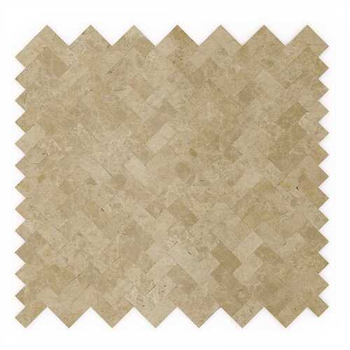 Macademia Beige 12.09 in. x 11.65 in. x 5 mm Self-Adhesive Stone Wall Mosaic Tile (11.76 sq. ft. /case)