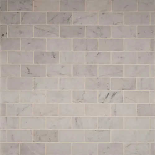 Carrara White 12 in. x 12 in. x 10 mm Polished Marble Mesh-Mounted Mosaic Floor and Wall Tile (10 sq. ft. / case)