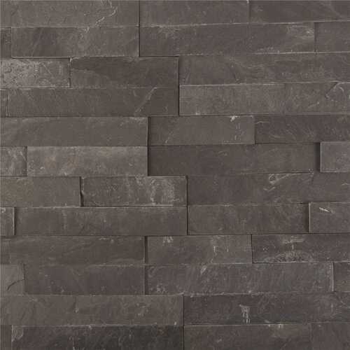 Premium Black Splitface Ledger Panel 6 in. x 24 in. Natural Slate Wall Tile ( / 80 sq. ft. / pallet)