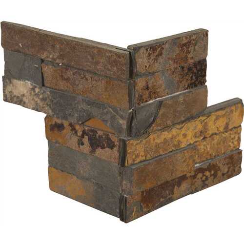 Natural Earth Ledger Corner 6 in. x 6 in. Natural Slate Wall Tile (2.5 sq. ft. / case)