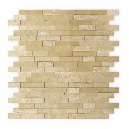 Cairo Beige 11.77 in. x 11.57 in. x 5 mm Stone Self Adhesive Mosaic Wall Tile (11.4 sq. ft. / case)
