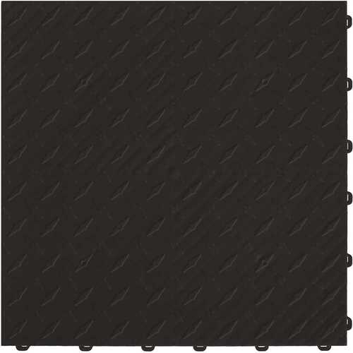 15.75 in. x 15.75 in. Jet Black Diamond Trax 9-Tile Modular Flooring Pack (15.5 sq. ft./case)