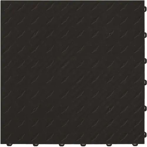 Swisstrax A504.201.400-9 15.75 in. x 15.75 in. Jet Black Diamond Trax 9-Tile Modular Flooring Pack (15.5 sq. ft./case)