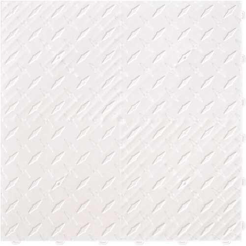 15.75 in. x 15.75 in. Arctic White Diamond Trax 25-Tile Modular Flooring Pack (43 sq. ft./case)