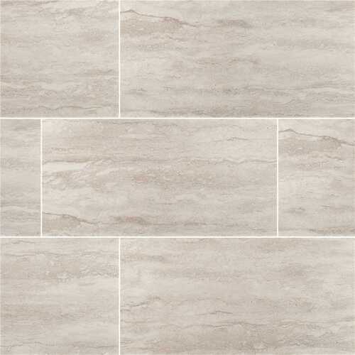 Nyon Gray 12 in. x 24 in. Polished Porcelain Floor and Wall Tile (16 sq. ft./Case) - pack of 8