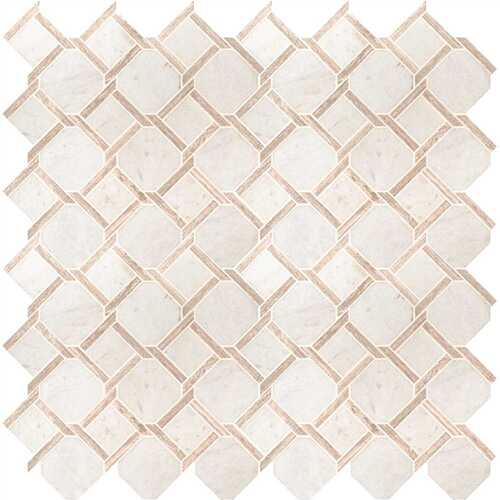 Marbella Lynx 12 in. x 12 in. Polished Marble Mosaic Tile (10 sq. ft./Case) - pack of 10