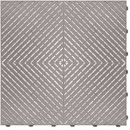 Swisstrax A504.115.204-6 15.75 in. x 15.75 in. Silver Ribtrax Smooth ECO Flooring (6-Tile/pack) (10 sq. ft.)