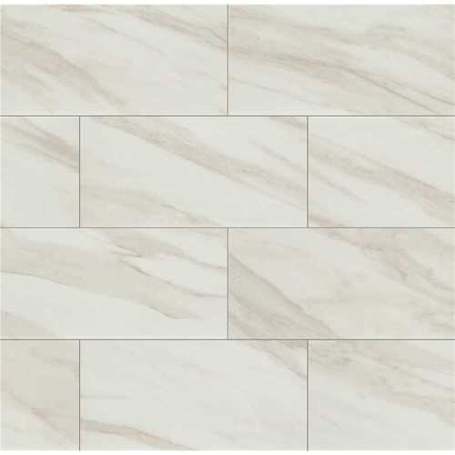 Home Decorators Collection NHDKOLWHI1224P Kolasus 12 in. x 24 in. Polished Porcelain Stone Look Floor and Wall Tile (16 sq. ft./Case)