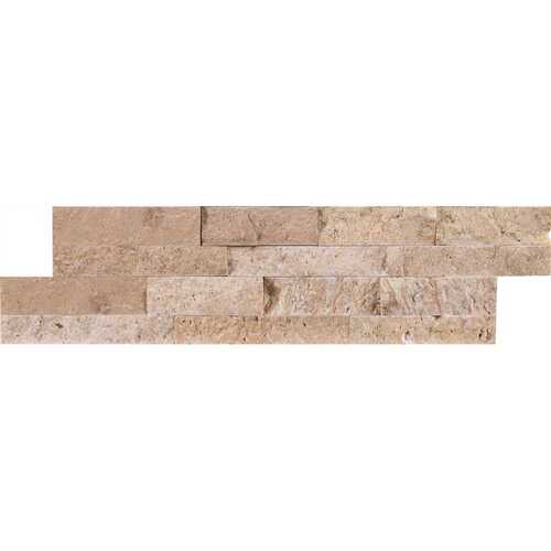 Roman Beige Mini Ledger Panel 4.5 in. x 16 in. Natural Travertine Wall Tile (5 sq. ft./Case) - pack of 10