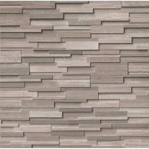 Gray Oak 3D Ledger Panel 6 in. x 24 in. Honed Marble Wall Tile ( / 60 sq. ft. / pallet)