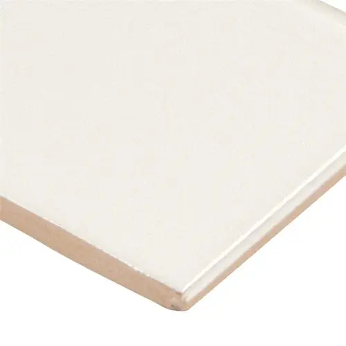 Domino White Bullnose 4 in. x 12 in. Glossy Ceramic Wall Tile (10 sq. ft./Case) - pack of 10