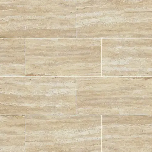 Pietra Sand 12 in. x 24 in. Polished Porcelain Stone Look Floor and Wall Tile (16 sq. ft./Case) - pack of 8