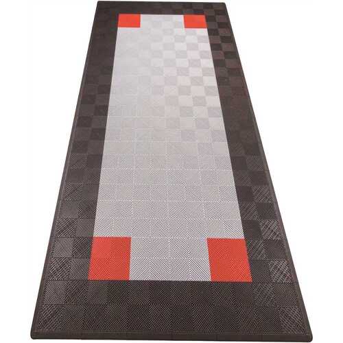 Swisstrax ASNGCP-PSBLKRD Black and Silver Single Car Pad Ribtrax Modular Tile Flooring (134 sq. ft./case)