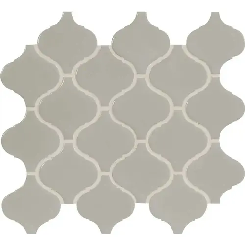 Retro Gray Arabesque 9.84 in. x 10.63 in. Glossy Porcelain Floor and Wall Tile (10.95 sq. ft./Case) - pack of 15