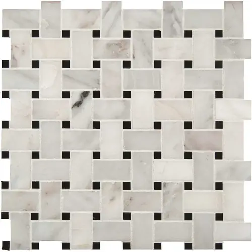 Greecian White Basket Weave 12 in. x 12 in. x 10mm Honed Marble Mesh-Mounted Mosaic Tile (10 sq. ft. / case)