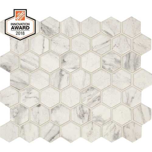 Lifeproof LP5015HEXHD1P2 Carrara 10 in. x 12 in. x 6.35 mm Ceramic Hexagon Mosaic Floor and Wall Tile (0.81 sq. ft./Each)