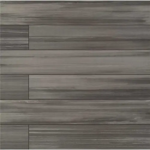 Water Color Graphite 6 in. x 36 in. Matte Porcelain Stone Look Floor and Wall Tile (13.5 sq. ft./Case) - pack of 9