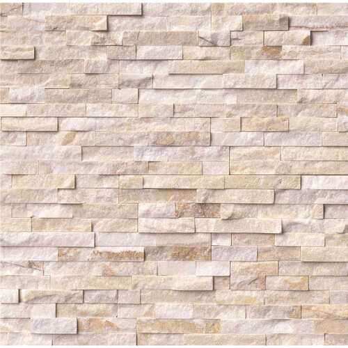 Arctic Golden Splitface Ledger Panel 6 in. x 24 in. Marble Wall Tile ( / 60 sq. ft. / pallet)