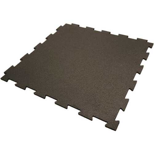 Pro Series Black-01 6 mm 24 in. W x 24 in. L Interlocking Rubber Tile (40 sq. ft.)