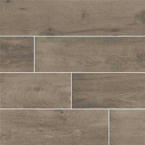 Cottage Brown 8 in. x 48 in. Matte Porcelain Floor and Wall Tile (15.96 sq. ft./Case)