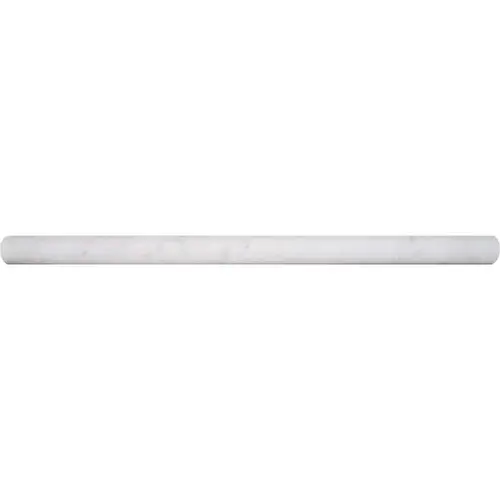 Carrara White Pencil Molding 3/4 in. x 12 in. Polished Marble Wall Tile (20 lin. ft. / case)