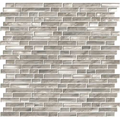 Silver Canvas Interlocking 12 in. x 12 in. x 8 mm Glass Mesh-Mounted Mosaic Tile (9.7 sq. ft. / case)